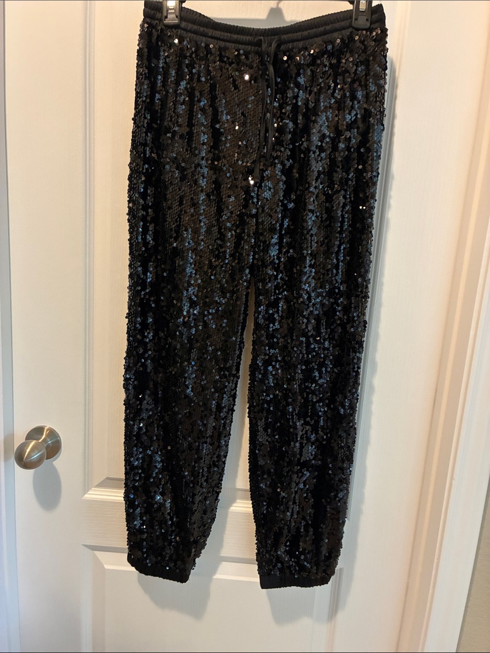 Simply Vera Vera Wang Black Sequin Jogger Pants